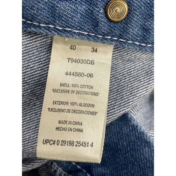 Walls Womens Blue Denim Overalls Relaxed Fit Adjustable Straps Workwear Sz 40x34 - Picture 11 of 13